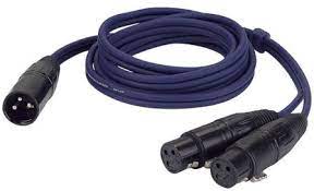 image XLR male to 2x XLR female splitter